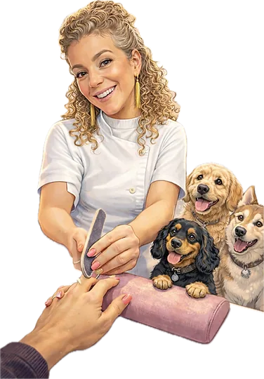 Illustratie van de drie honden van Nele