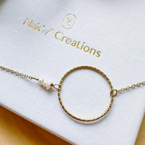 Bracel’its - Circle and pearls I RVS gold